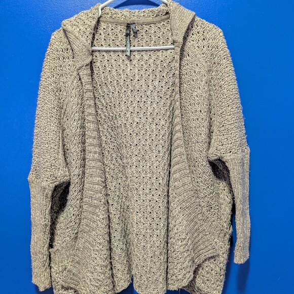 Eclectic Grandpa Oversized Type front open Sweater w/ hood/pockets-Razzle Dazzle - Picture 2 of 4
